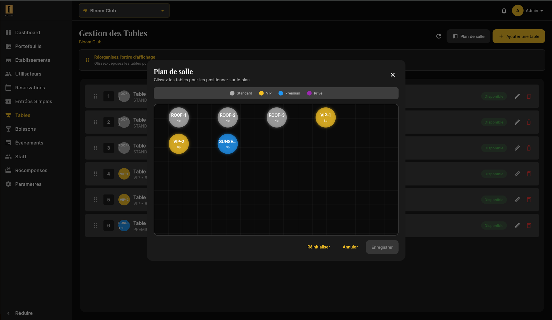 Plan de salle interactif